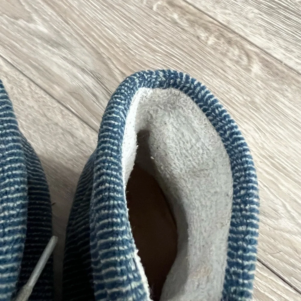 Jacadi Paris Baby Boy Sock Booties Lace Blue Size 22 USA 6